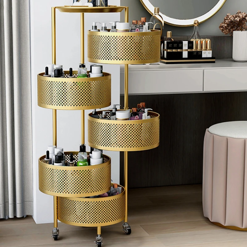 Rotating Cosmetic Storage Shelf: Light Luxury MultiLayer Organizer Skin Care Product Holder for Dresser