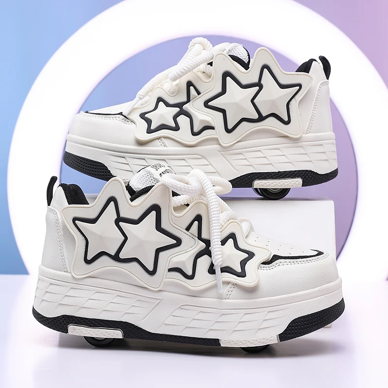 

Children Roller Skates New Fashion Wear-resistant Outdoor Entertainment Four-wheel Shoes Detachable Ice Skate for Kids