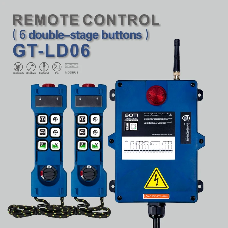 GT-LD06 Industrial Radio Wireless Crane Hoist Remote Control Switch 6 Channel Replace UTING F24-6D F26-C3 TELEcontrol