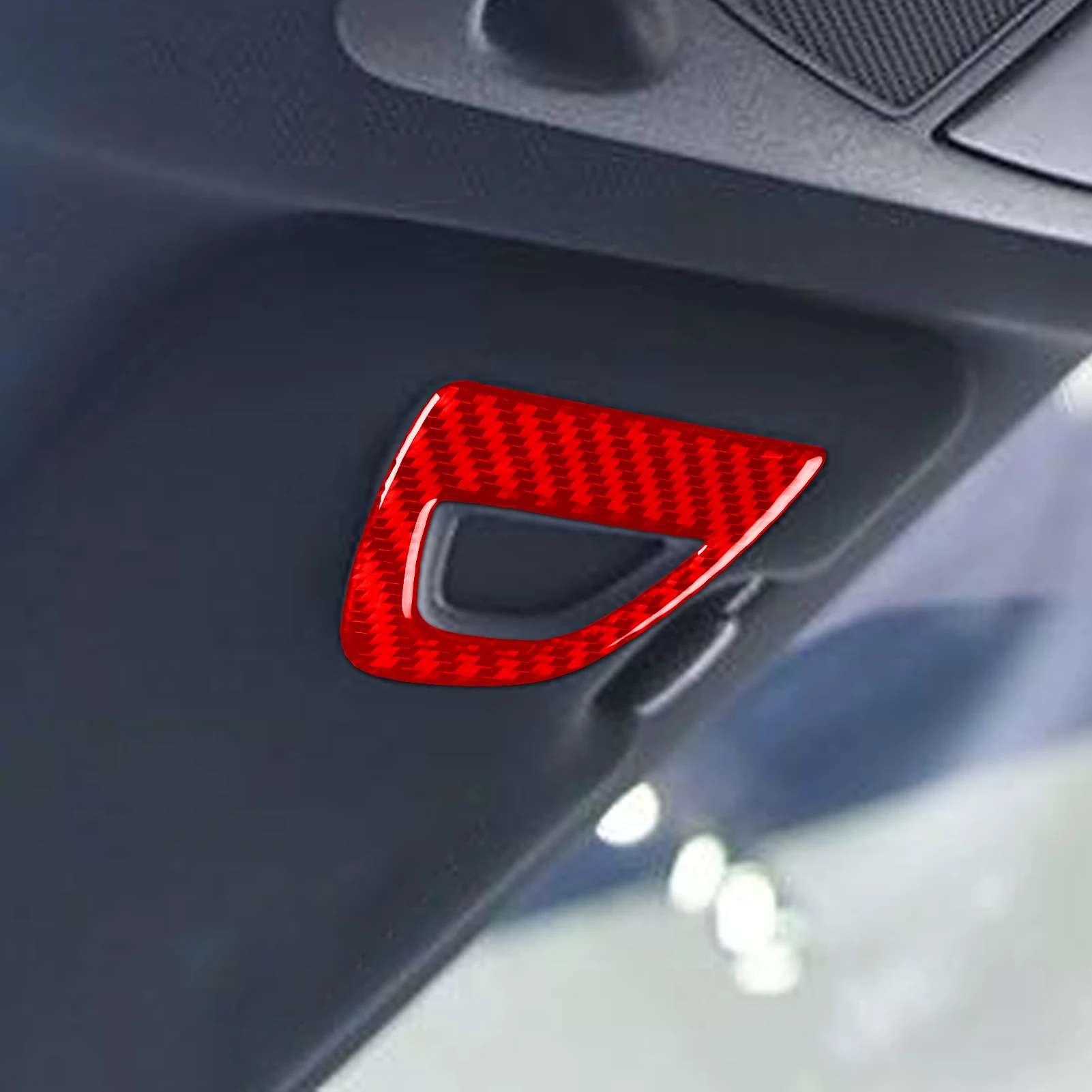 For Infiniti Q50 2014-2020 Auto Door handle Roof horn frame Trim Soft Red Carbon Fiber Decorative Car Accessories Stickers