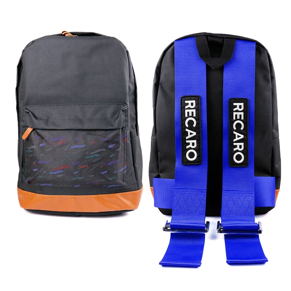 RECARO Fabric Strap Style School Backpack Car Canvas Backpack Racing Souvenirs