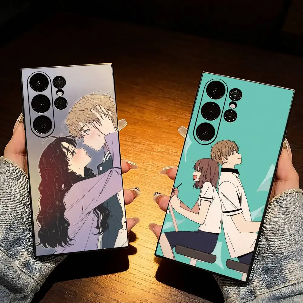 Spring Couple S-Seasons of B-Blossom Phone Case For Samsung S25,S24,S21,S22,S23,S20,Ultra,S26,Plus,Fe,Note,5G Black Cover