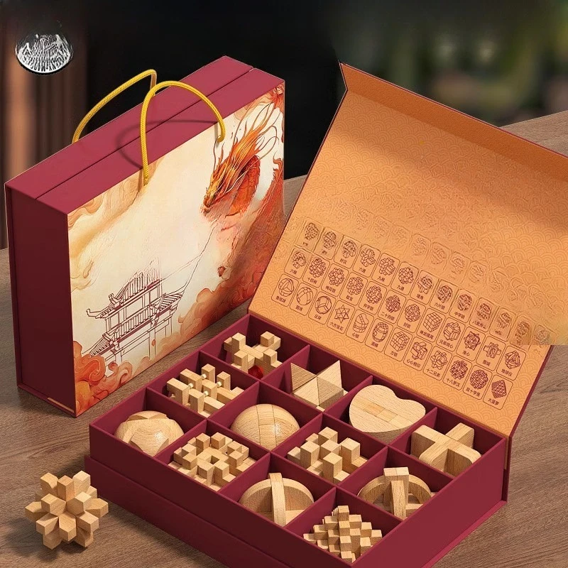 Luban lock high-end gift box puzzle building block gift exercise brain vitality