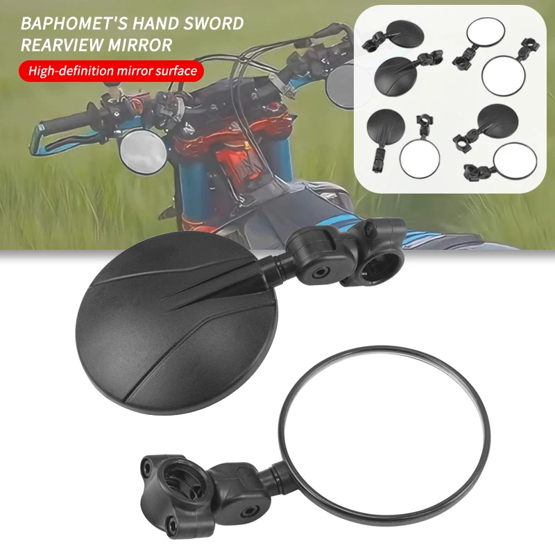 Motorcycle Mirror Handlebar Rearview Mirror End Side Rotation Adjustable for Bicycle Riding Cycling Mirror Universal