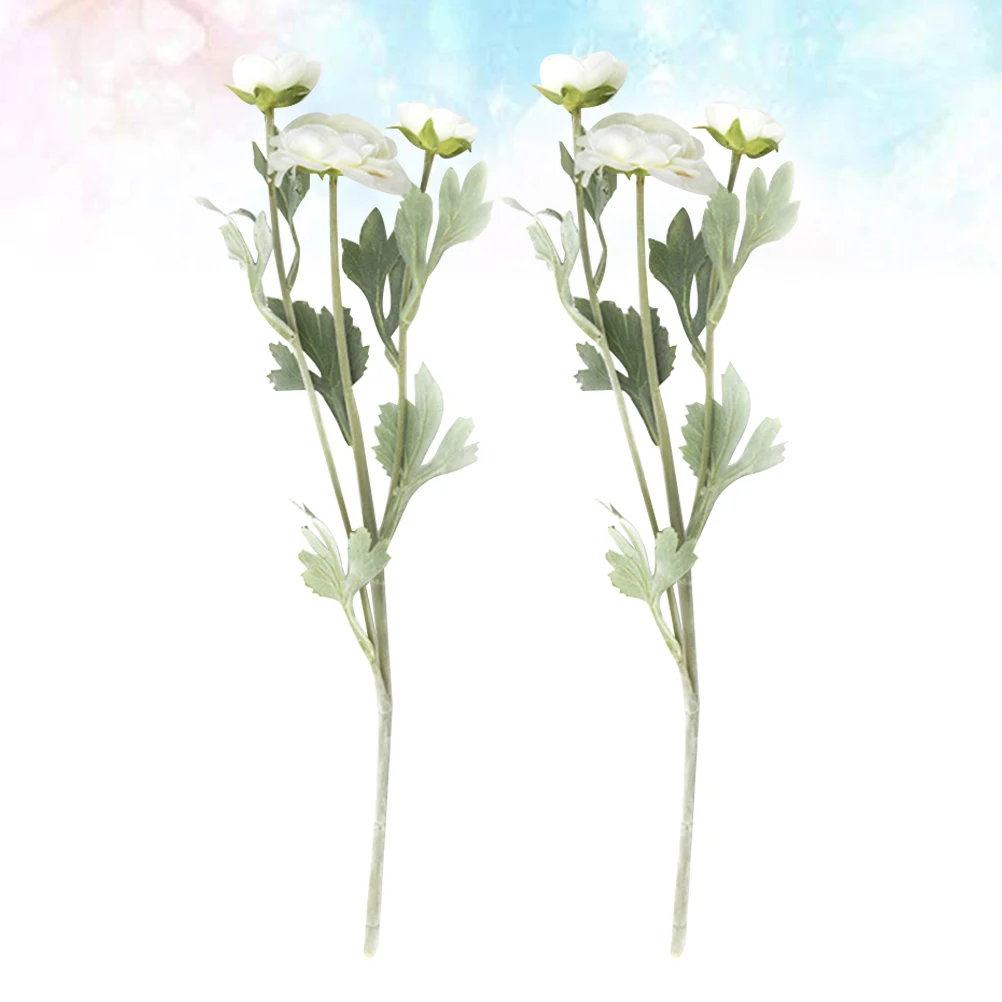 

2pcs Lifelike Artificial Rose Bunches Premium Decorative Wedding Home Party Garden Flower Arrangement Supplies White