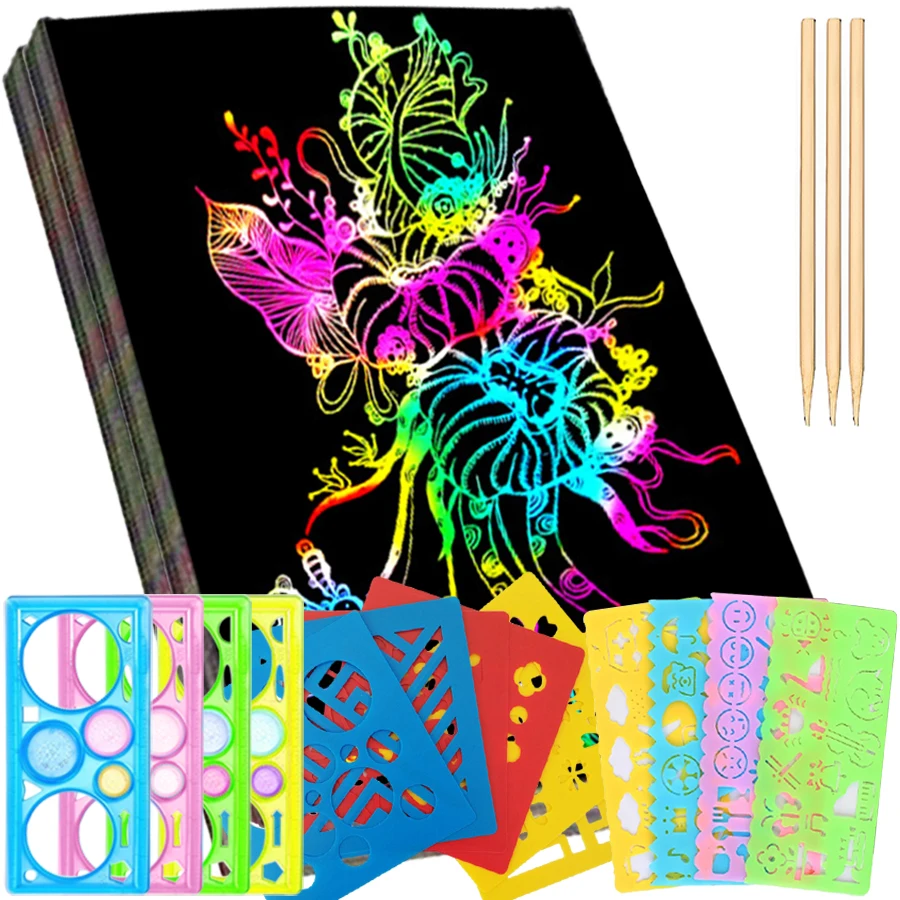 

Набор для рисования по картону (21 шт.): DIY-лаконографы, карточки для рисования, награды для школьников, школьные и офисные принадлежности