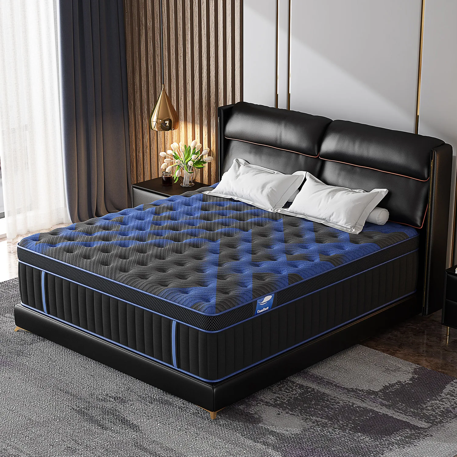 Hybrid Memory Foam Mattress 12/14 Inch Twin Full Queen King Euro Top Medium Firm Bed Mattress in a Box