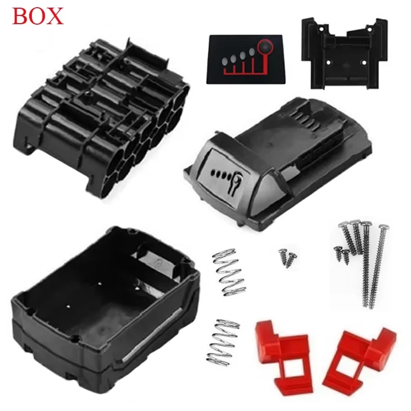 For M18 Li-ion Battery Plastic Case Box Shell For Milwaukee 18V 6.0Ah Label Lithium Battery Pack Housing Spring Key Screw