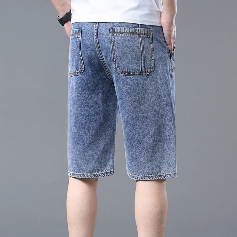 Summer New Six Point Denim Shorts Jeans Men\'s Thin Style Multiple Pockets Men\'s Straight Loose Casual Pants High Quality