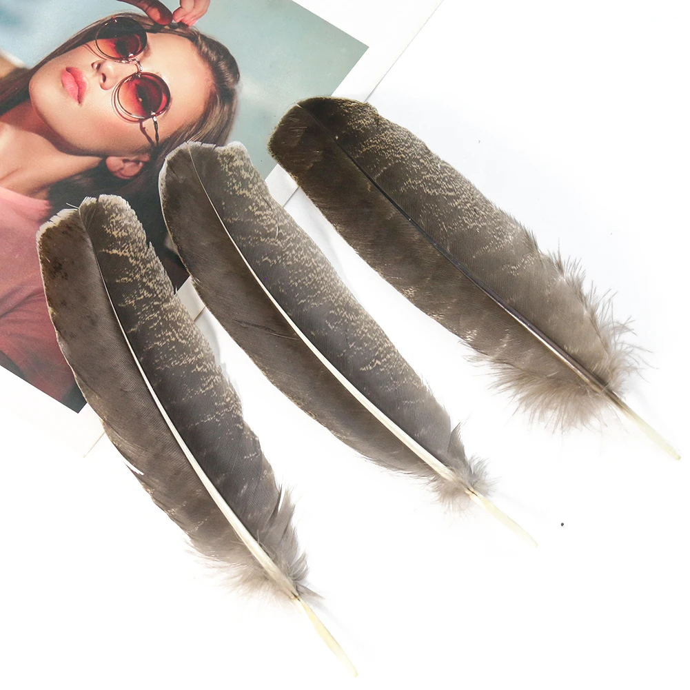 Muy Bien 5pcs Natural Turkey Feather Sewing Hair Accessories Headwear Hat Mask Handmade Jewelry Feather Decorations