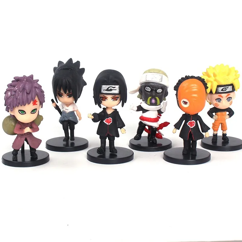 Figura de Anime NARUTO Sasuke naruto Gaara Itachi juguetes modelo figuras de acción colección de estatuas decoración de escritorio regalos de cumpleaños para niños