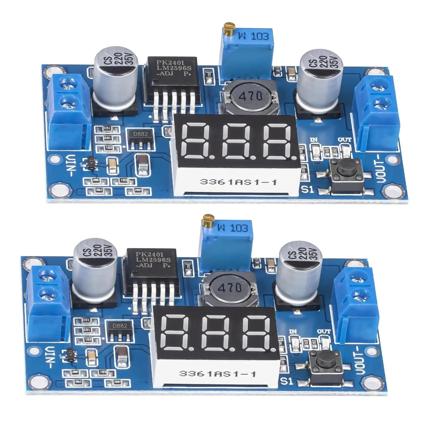Conversor buck lm2596 com módulo buck de exibição de voltímetro DC-DC 4.0-40v a 1.25-37v 2a módulo conversor buck ajustável de tensão