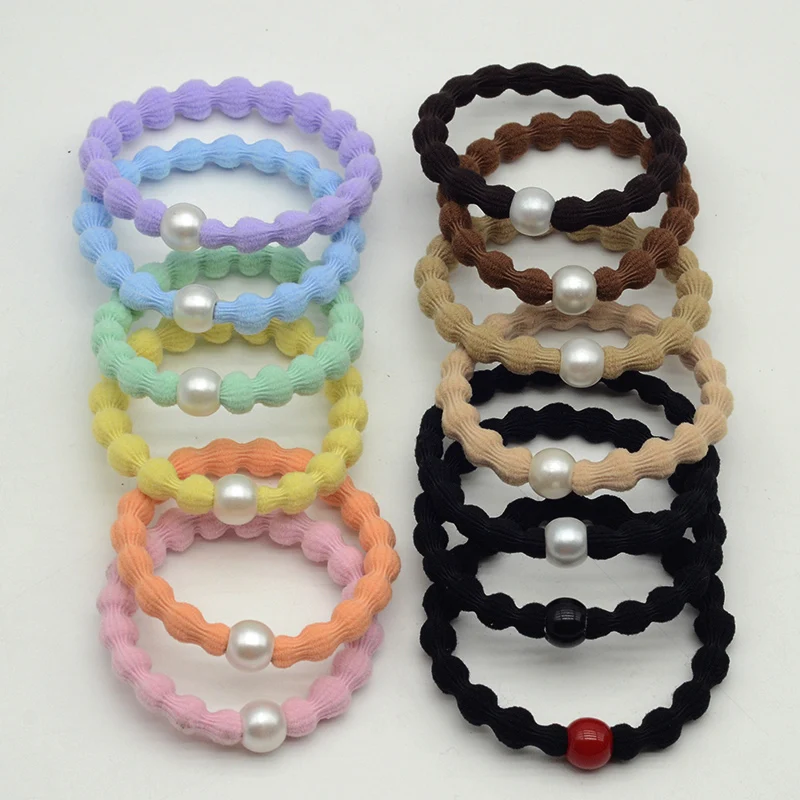 

30PCS 8mm Pea Styles Elastic Hair Bands Pearl Rubber Thick Hair Ties For Women Girls Hair Scrunchies Wholesale Head Rings