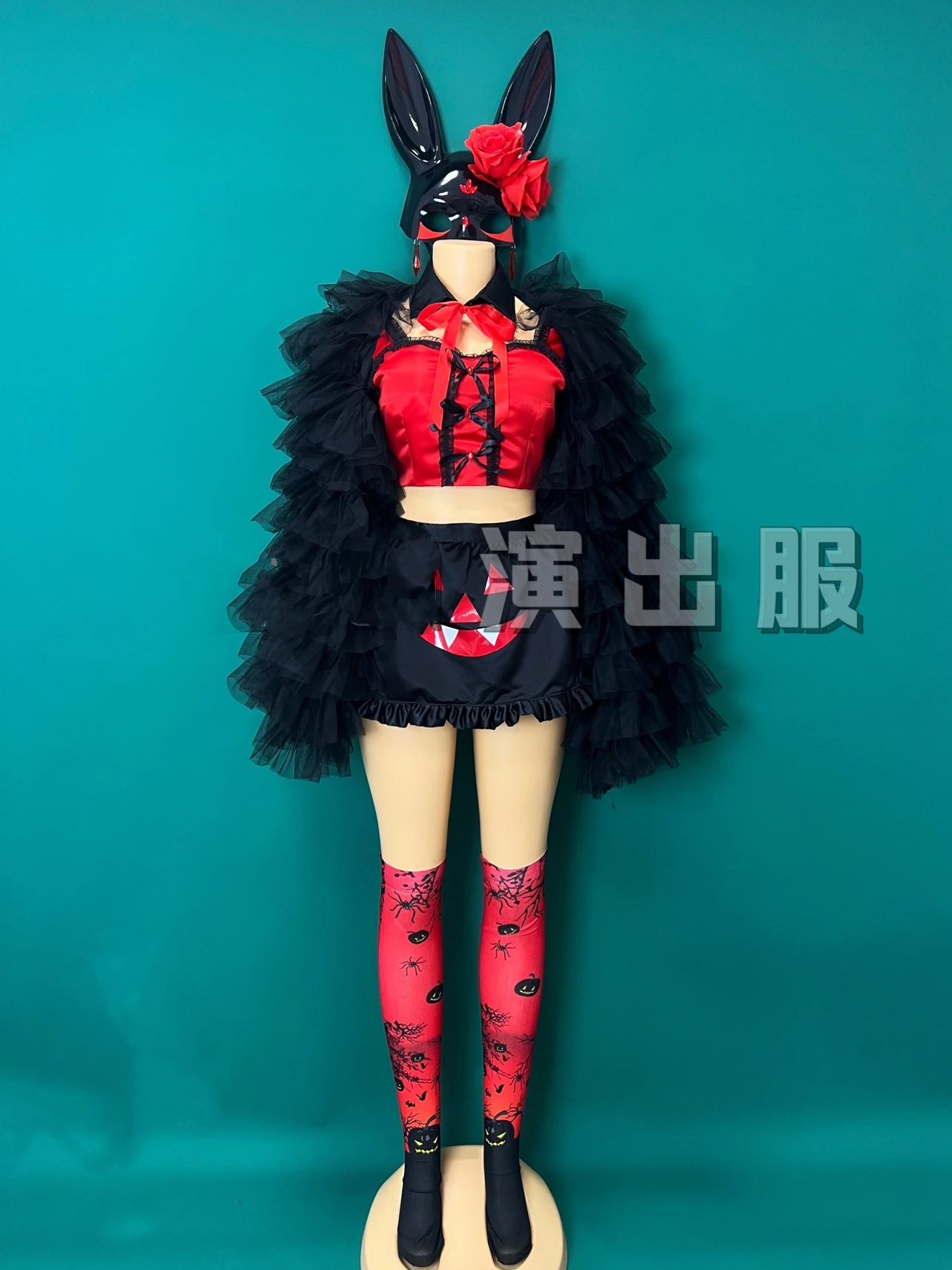 

Red maid Halloween Cos Set Nightclub Gogo Performance Dress Bar DS Atmosphere Baby