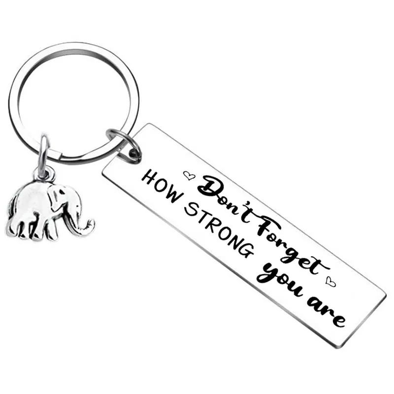 Animal Elephant Inspirational Keychain Gifts Elephant Christmas for Best Friend BFF Coworker Son Daughter gift