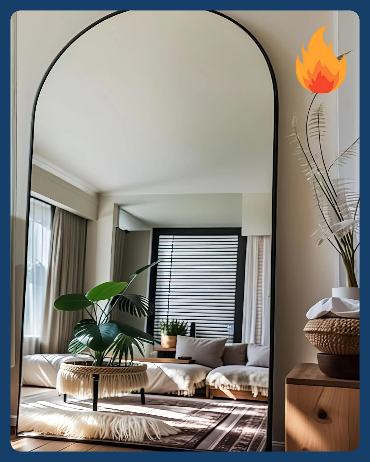 [Vendita calda! ]Specchio da pavimento a figura intera - Specchio da parete ad arco oversize da 82x42 pollici, specchio da terra nero per camera da letto, soggiorno,