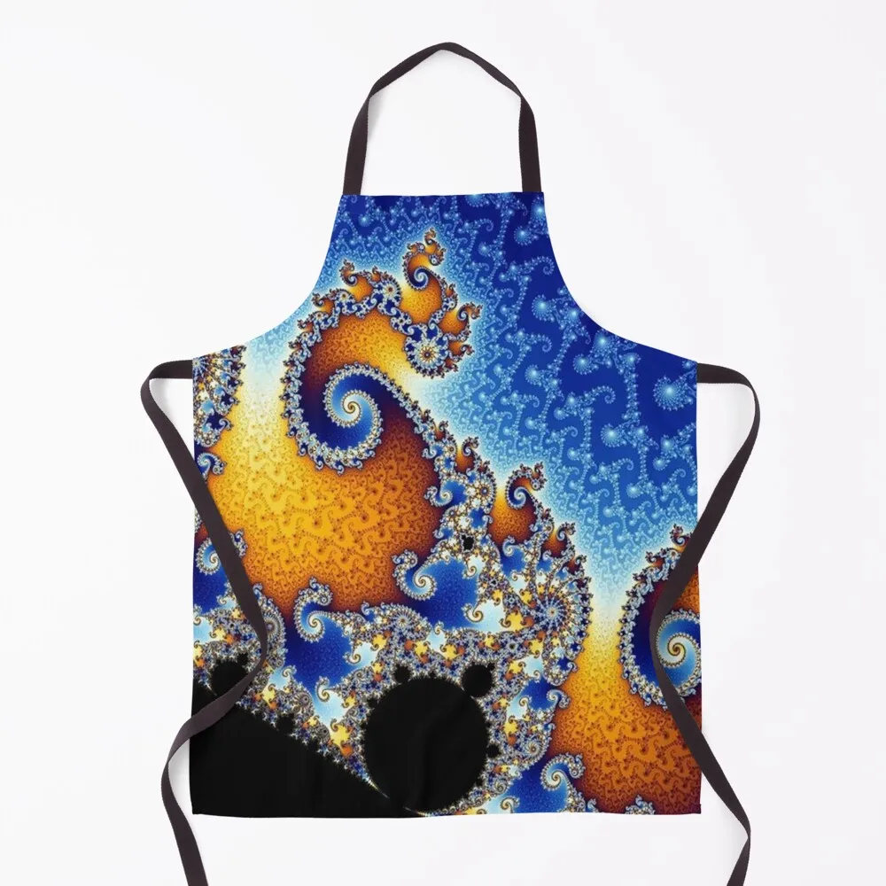 

Mandelbrot Blue Double Spiral Fractal Apron restaurant accessories Home and kitchen products kitchen and home Apron