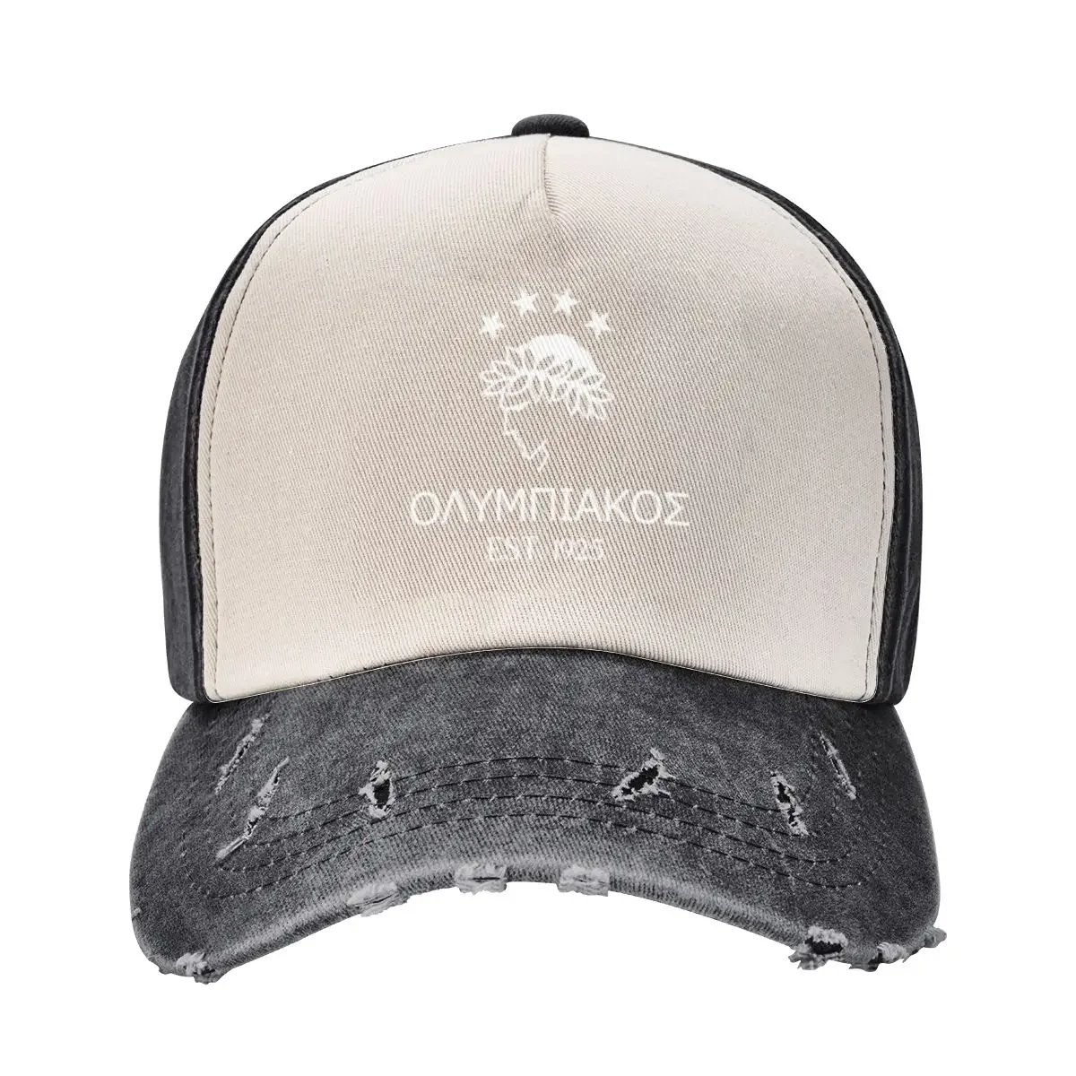 

Olympiakos greek white Baseball Cap Funny hats fishing caps man Big Size Hat Hat Luxury Brand Women's Beach Men's