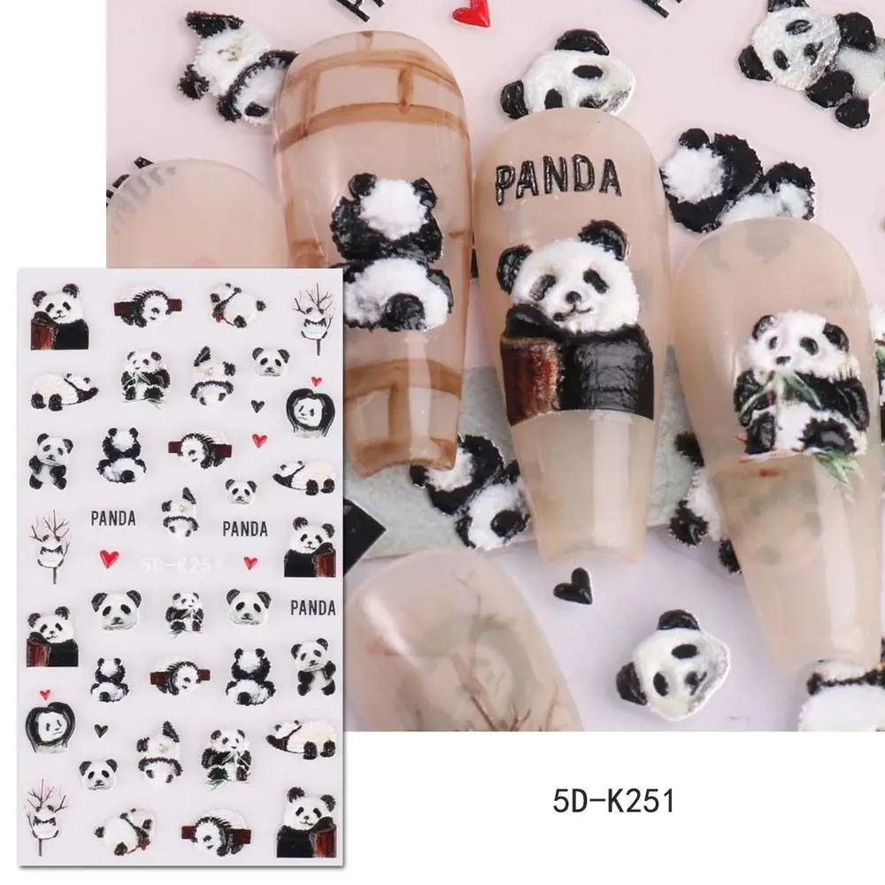 Niedliche Panda Nagel Aufkleber Tiere Cartoon Nagel Dekoration Bambus Nagel Aufkleber Geschenk