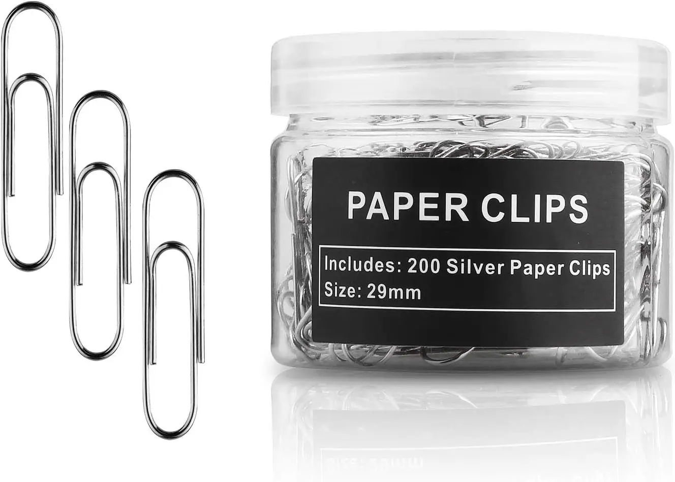 

Paper Clips 200 Pack for Office School Daily DIY, Rust-Proof Galvanized Smooth Surface Clips with Plastic Container