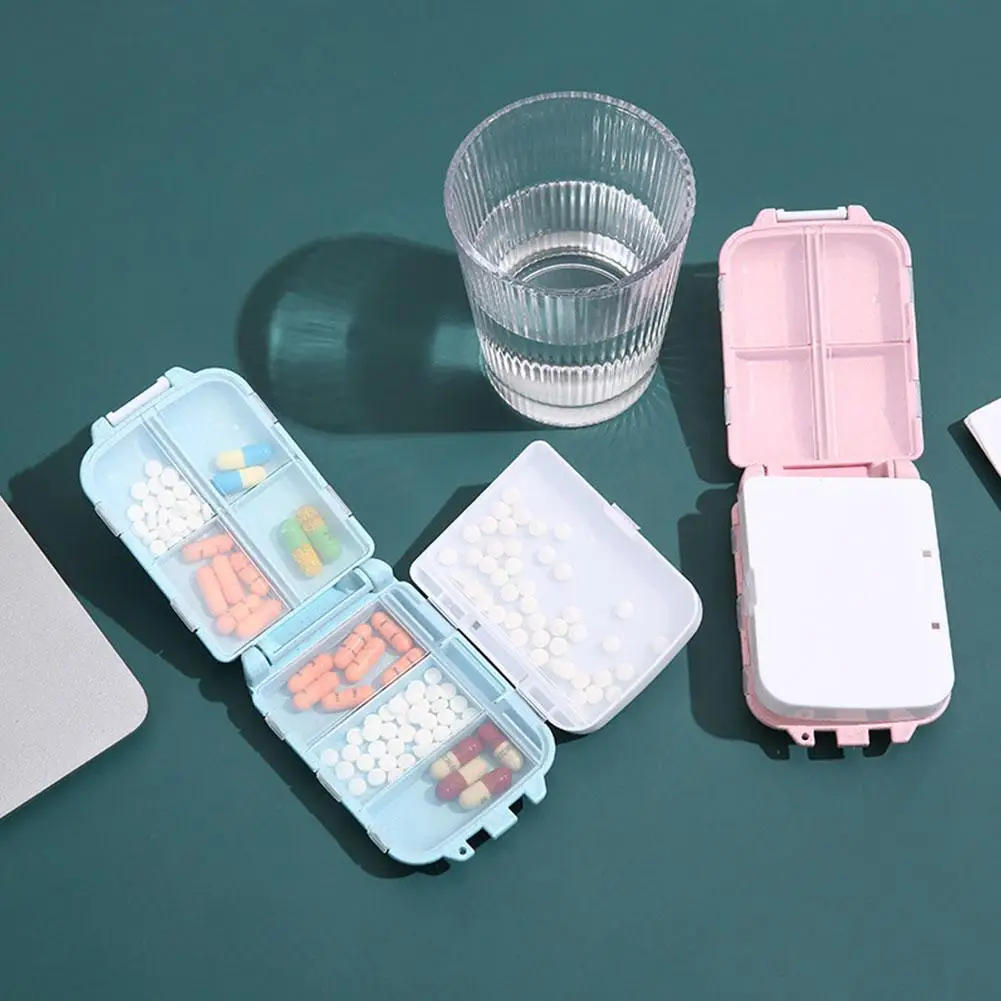 Travel Pill Organizer Folding Three Layer Moisture Proof Pocket Pill Case Purse Daily Portable Vitamin Holder Container Case