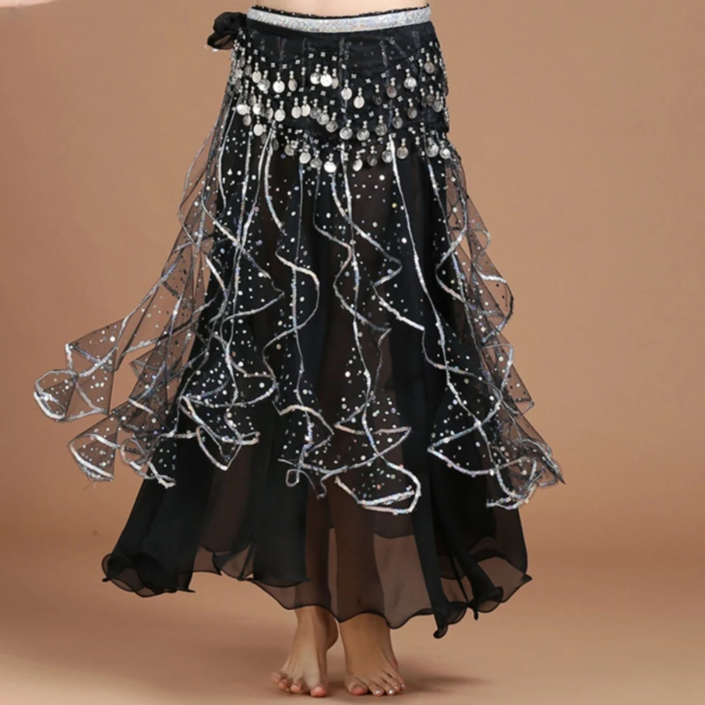 ملابس الرقص الرقص الشرقي مرحلة الرقص أداء تنورة طويلة ملابس عصرية ملابس النساء خمر Harajuku الأميرة الترتر