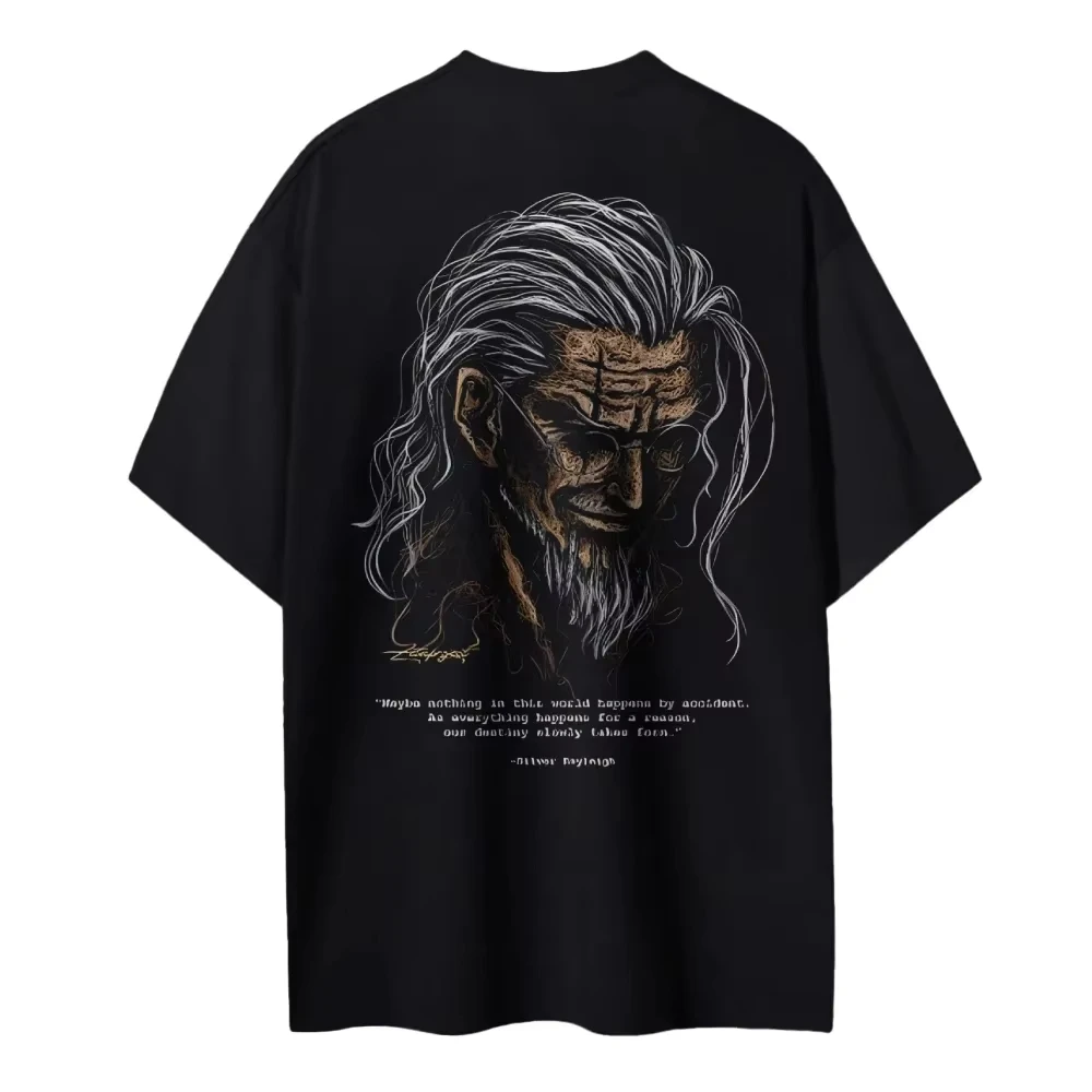 One Piece Men's and Women's T-shirt Silvers Rayleigh Japan Anime Punk Tee Summer Spring Boy's Short Sleeves Parent-child Outfits
