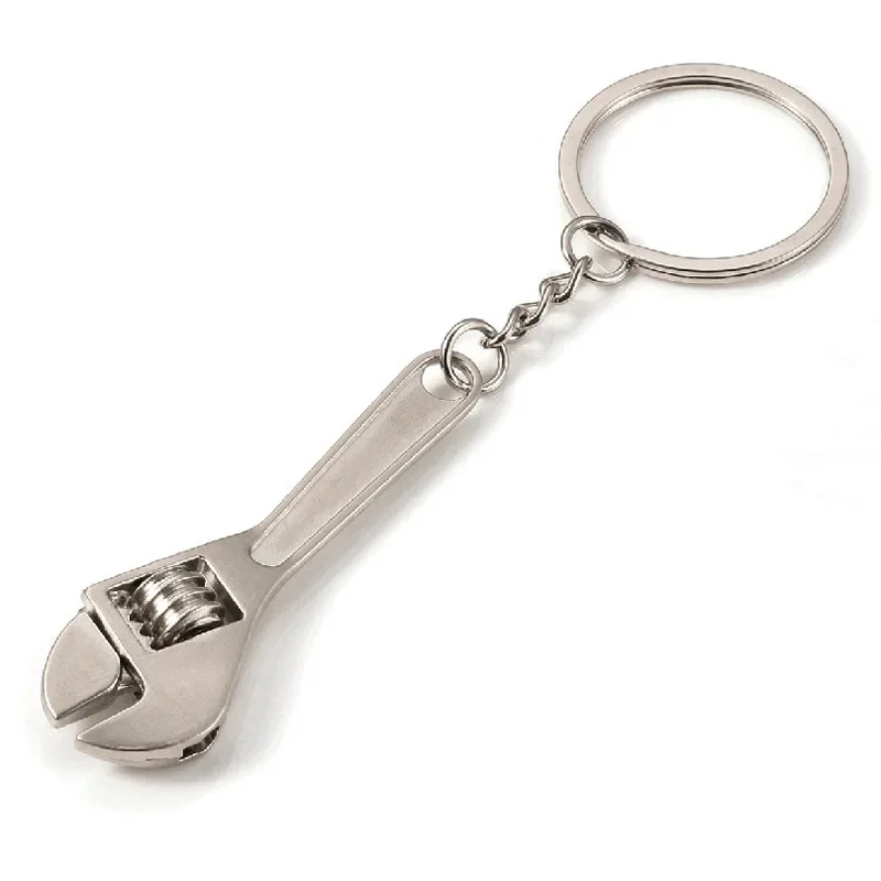 Simulation Tool Keychain Metal Creative Wrench Keychain Car Small Gift Pendant Adjustable