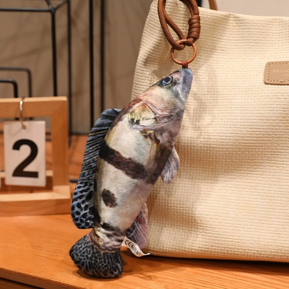 20CM Fish Plush Toys Realisti Fish Series Plush Stuffed Fish Pendant Keychain Bags Decor 3D Simulation Fish Hanging Fish Doll