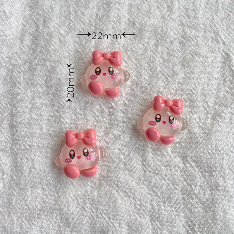 1/30 Stück 2 cm große Kirby-Eisanhänger aus transparentem Harz, lustige Cartoon-DIY-Haarspangen-Accessoires, Handyhülle, Kühlschrankmagnet, Schmuck – Detail 10