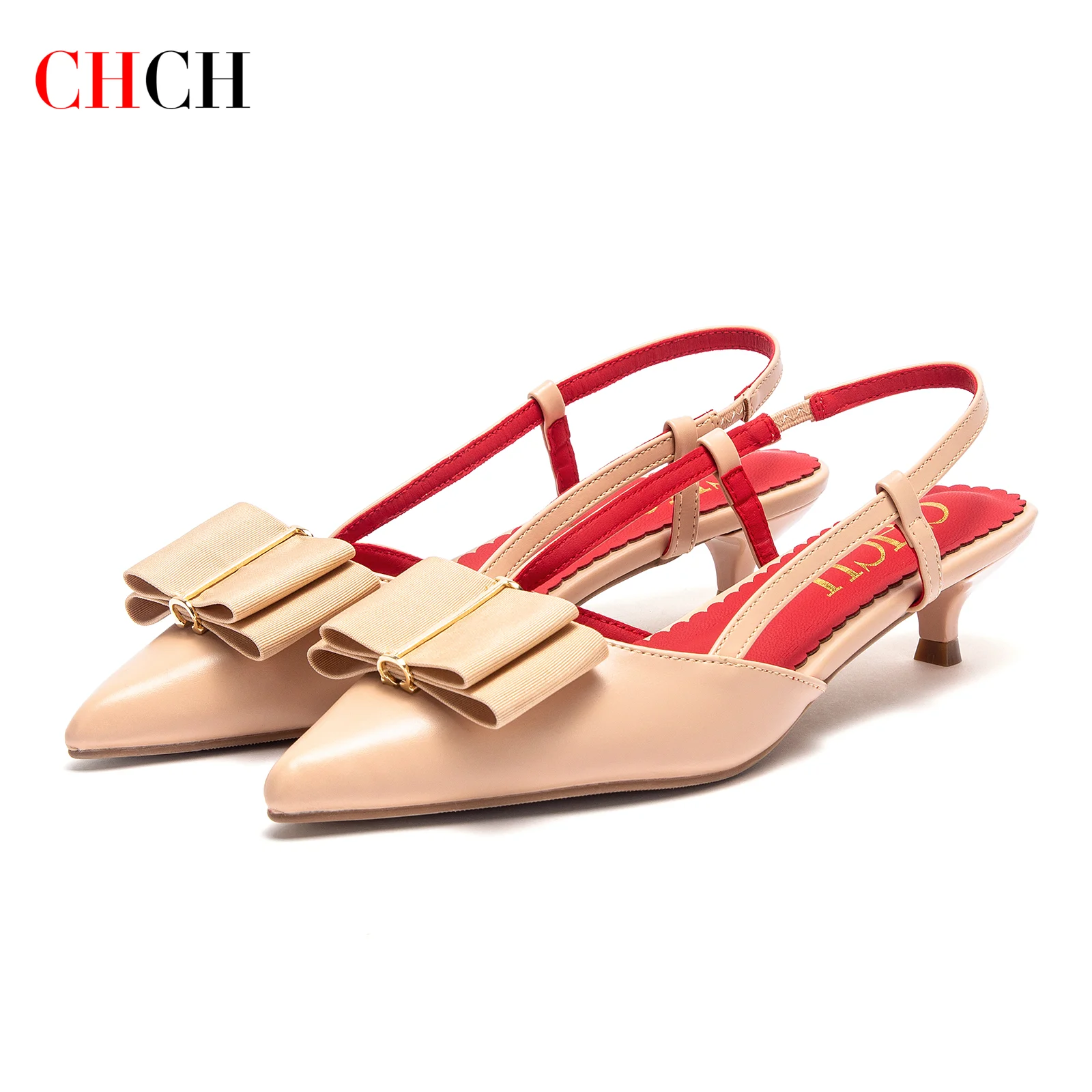CHCH Women's High Heels New Summer Strap Design Pointed Casual Elegant Workplace Ladies Classic Sandals