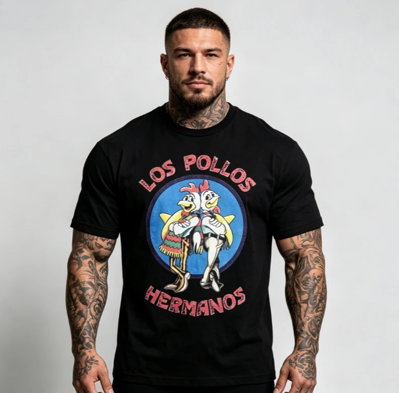 2026 new Street style loose-fit T-shirt with cartoon chicken embracing retro cartoon pattern T-shirt