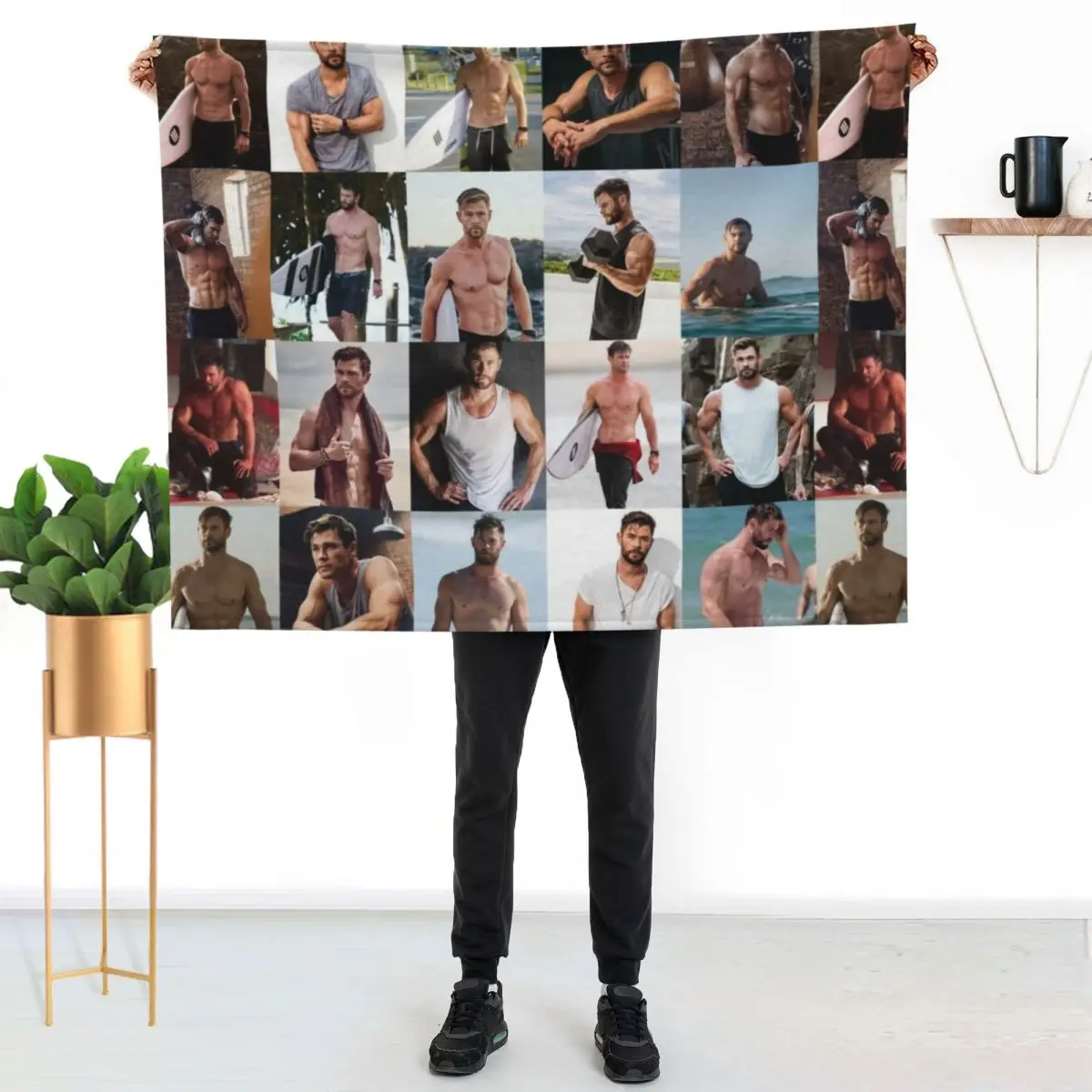 

Chris Hemsworth Throw Blanket Soft Bedroom Blanket for Night Sleeping