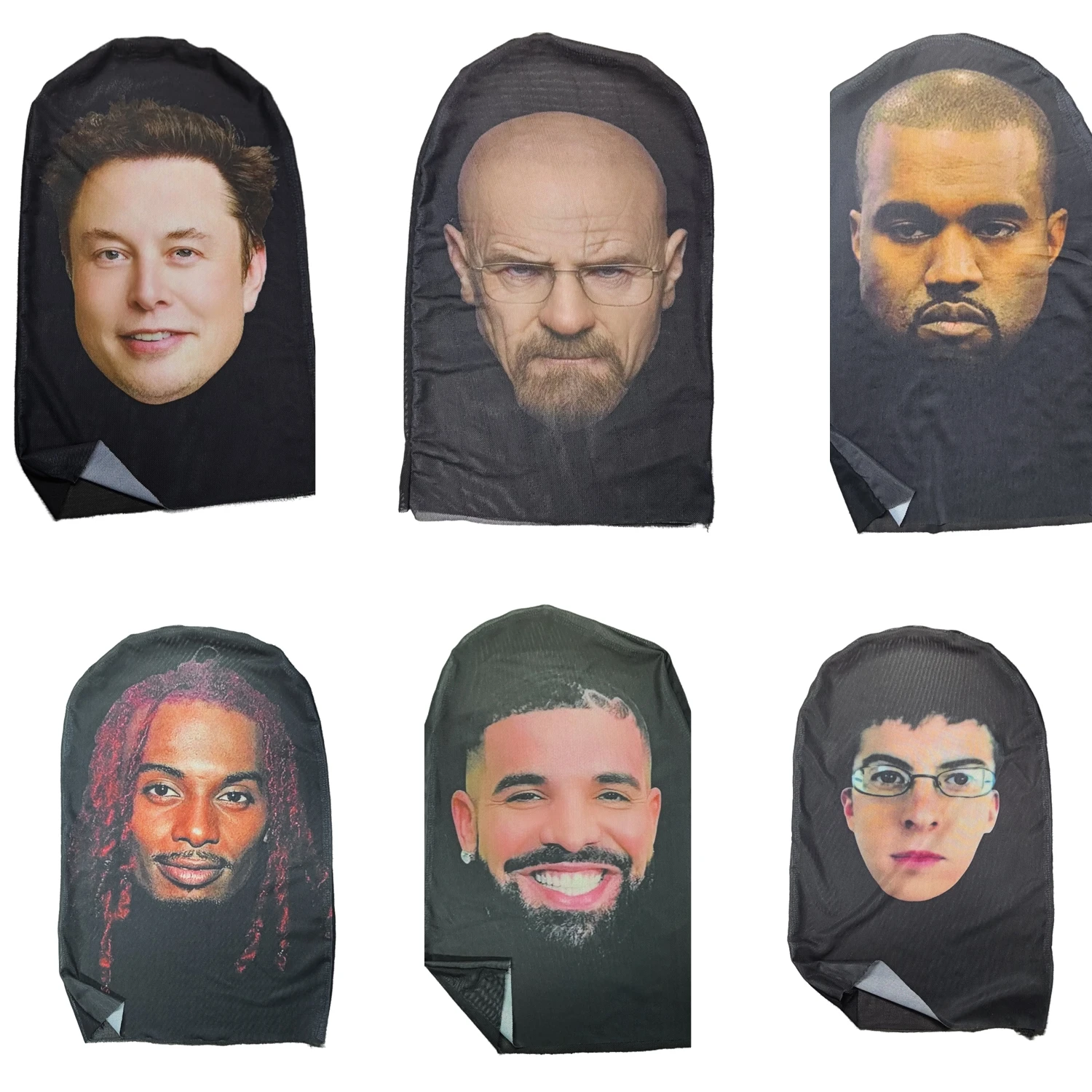 Realistic Elon Musk Cosplay Mask, BreakingBad, Kanye Mike Tyson Lil Uzi, Full Face Mask, Funny Rapper Costume for Adult