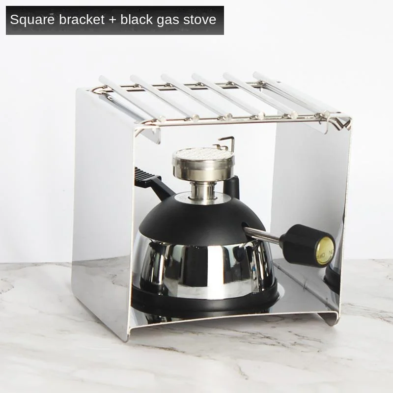 Camping Stove Butane Gas Burner with Refill Rack and Furnace Stand for Tabletop Siphons Windproof Cooking Stove Coffee Maker