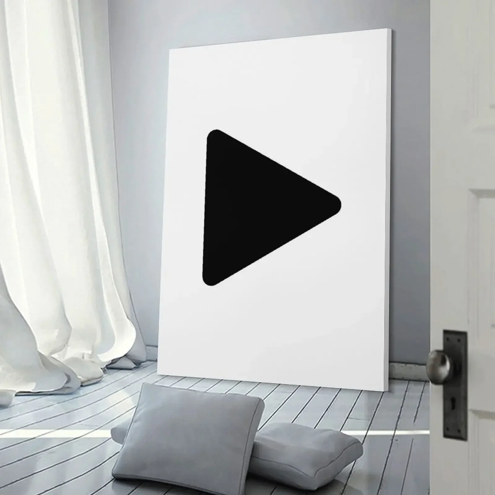 Black Play Button Of Music Player For Music Lover home Decor Canvas Painting Wall posters japanese room decor anime poster
