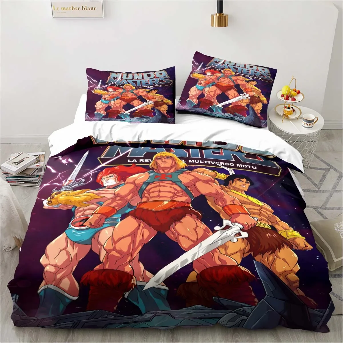 

He Man and the Masters of the Universe Comforter Bedding Set,Duvet Cover Bed Set Quilt Cover Pillowcase,Queen Size Bedding Set