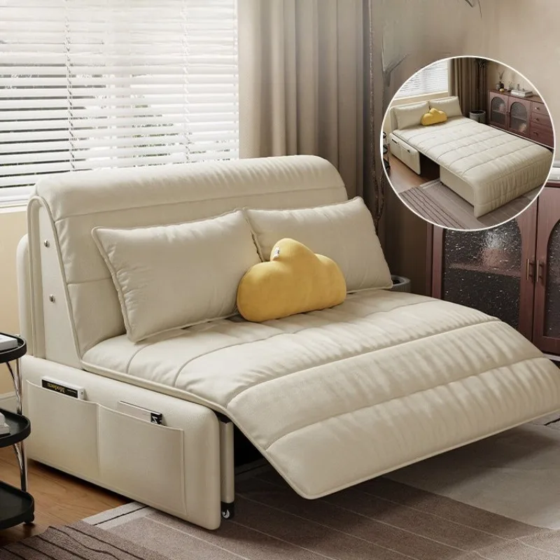 

Electric multifunctional sofa bed Balcony Small apartment Living room Study folding telescopic single double bed