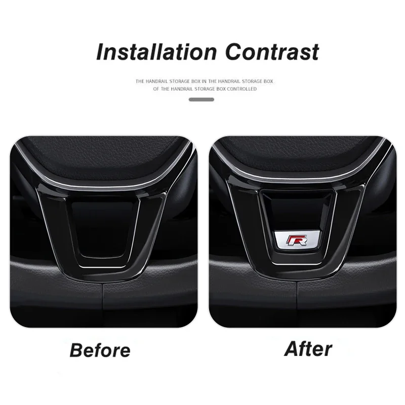 Hub Caps Senior R Rline Logo Car Steering Wheel Trim ABS Plating Stickers Accessories For Volkswagen GTI Polo Golf Scirocco Jett - view 5