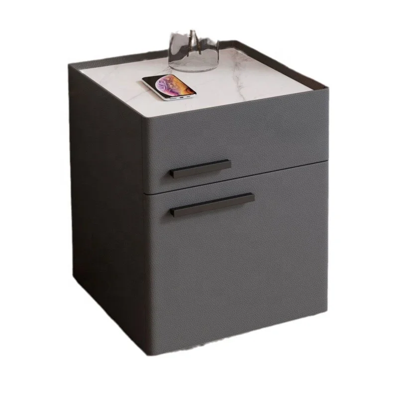 Smart Solid Wood Bedside Cabinet Table Modern Home Use Integrated Safe Password Lock Bedroom Furniture Nightstand
