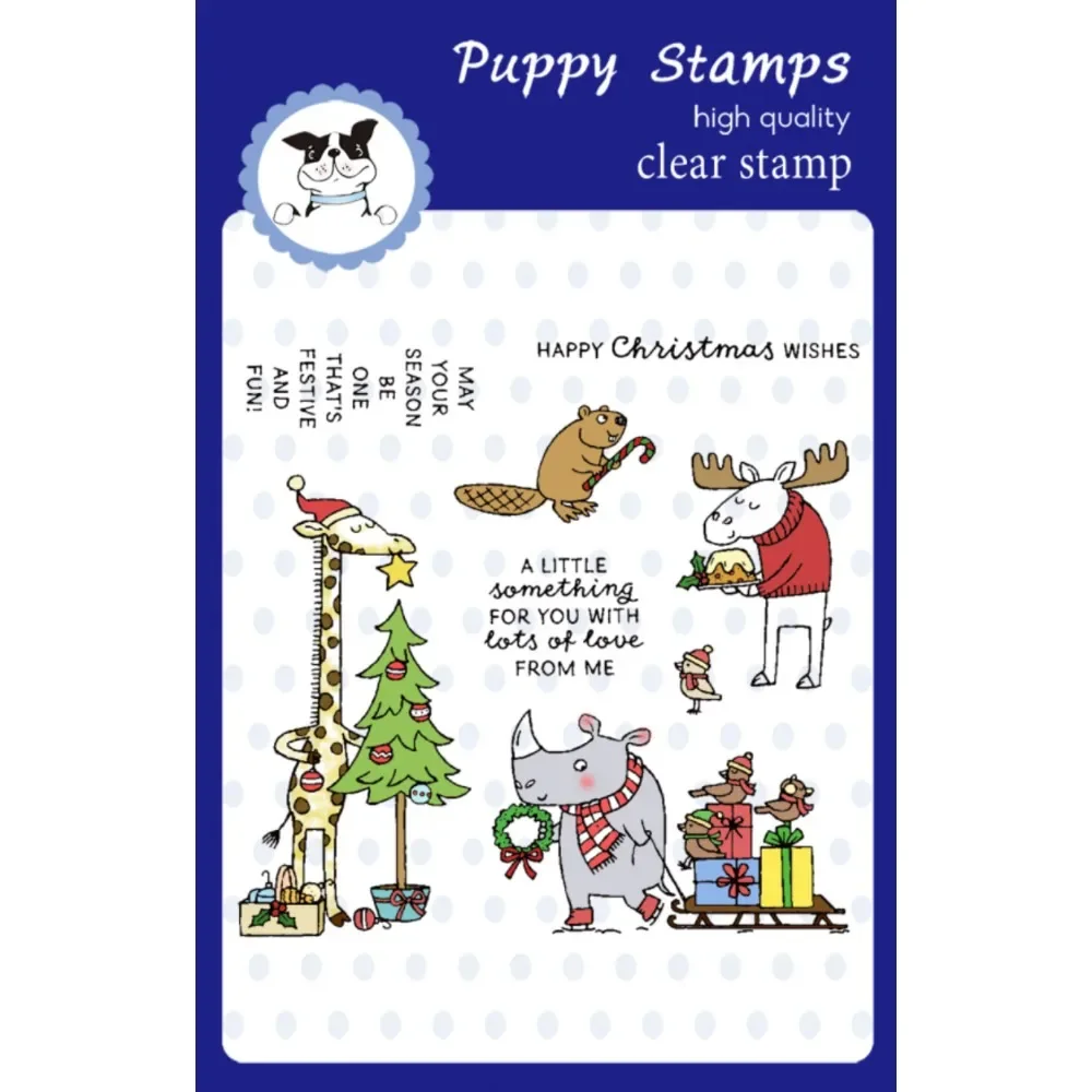 

PUPPY STAMP Christmas Interesting Animal Clear Stamps Metal Cutting Dies for Making Card Scrapbook Embossed Paper Album Diy 2023