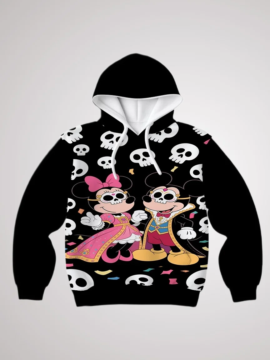 25/26 Otoño/Invierno Sudadera con capucha Punto de dibujos animados Pato Donald Mickey Mouse Elementos de Disney Sudadera con capucha Tops para adultos y niños Mismo estilo