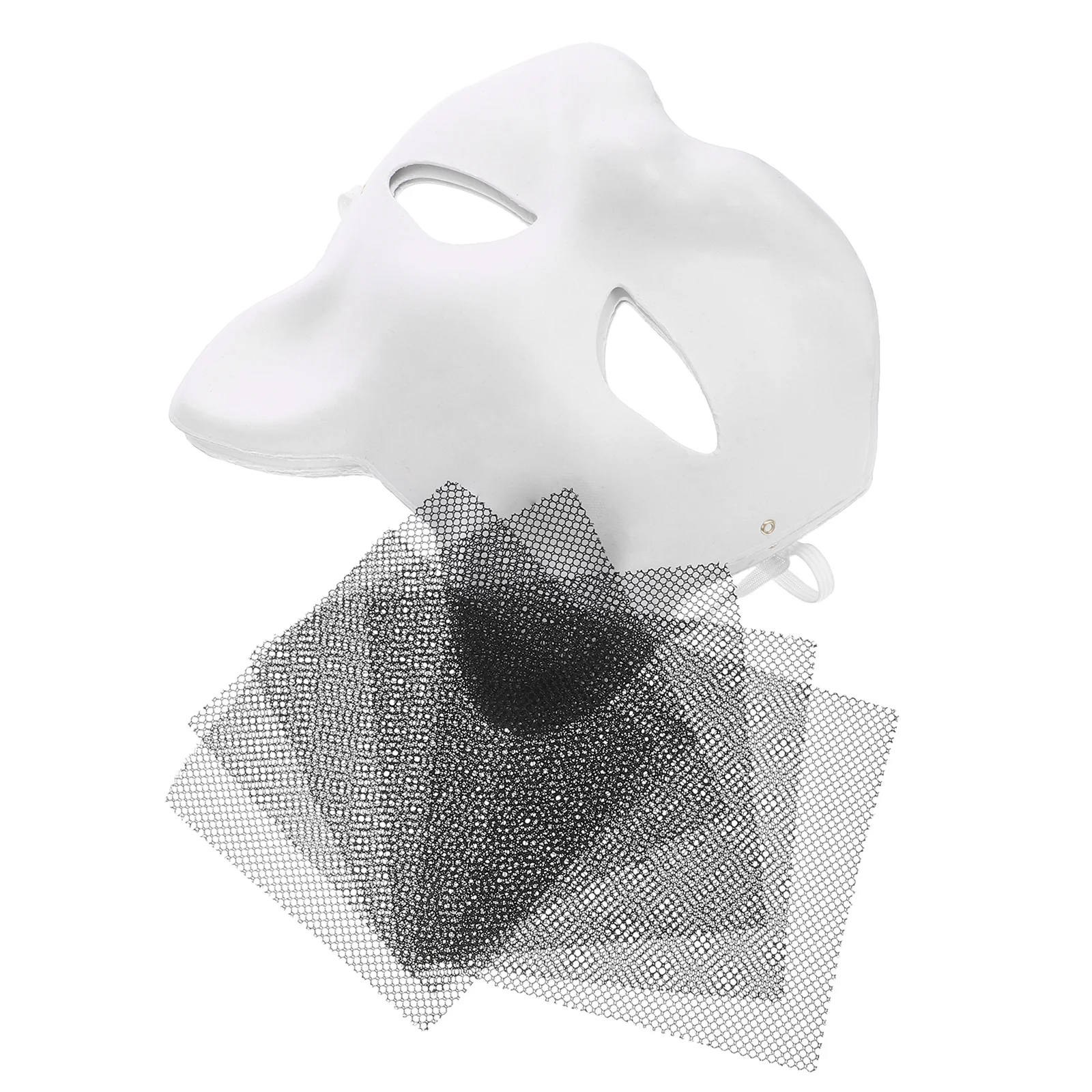 

3Sets Cat Face Mask Blank Unfinished DIY Paper Mask Half Face for Masquerade Cosplay Party Decoration Craft Kit