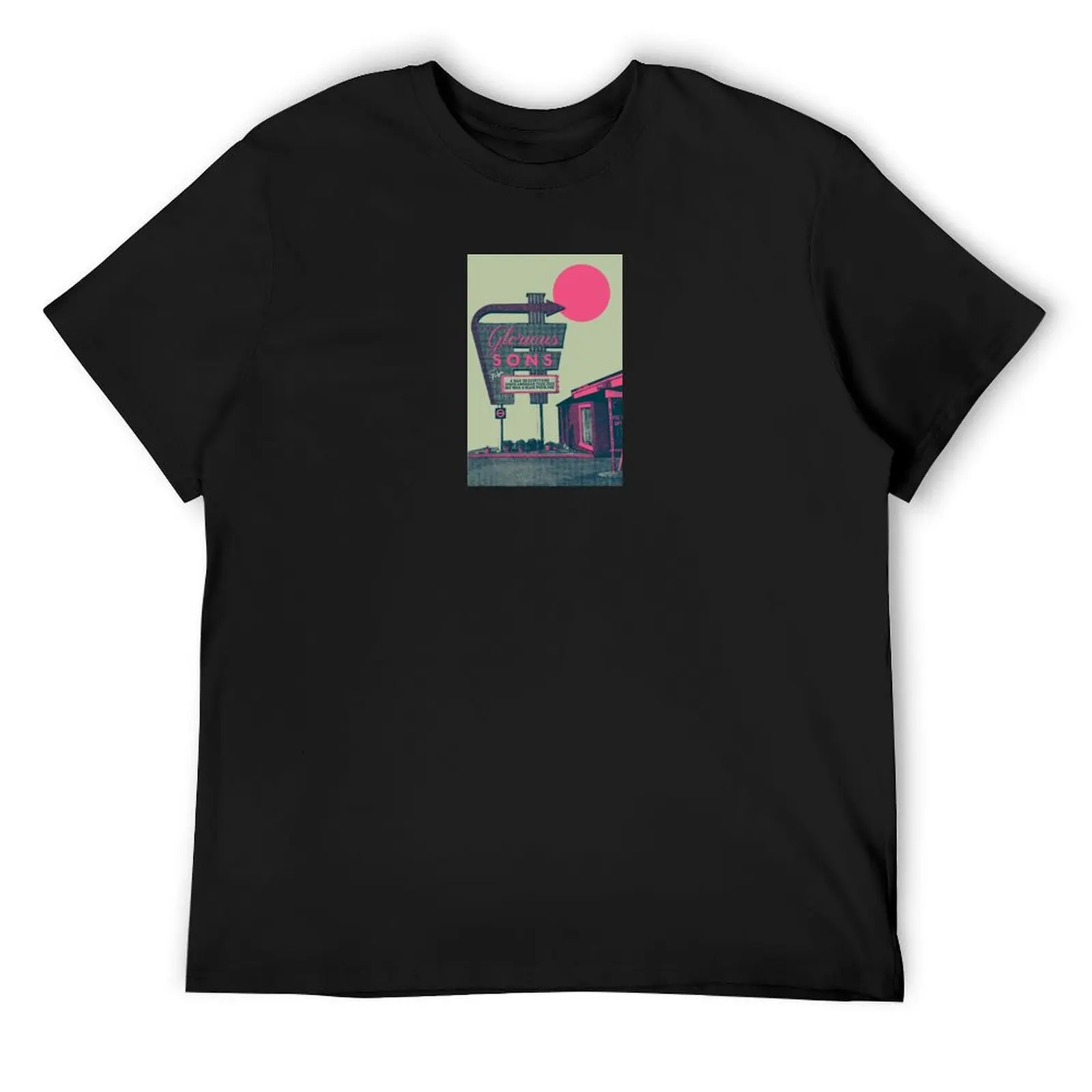 

The Glorious Sons Pink Motel T-Shirt shirts graphic tees oversized t shirt quick-drying workout shirts for men