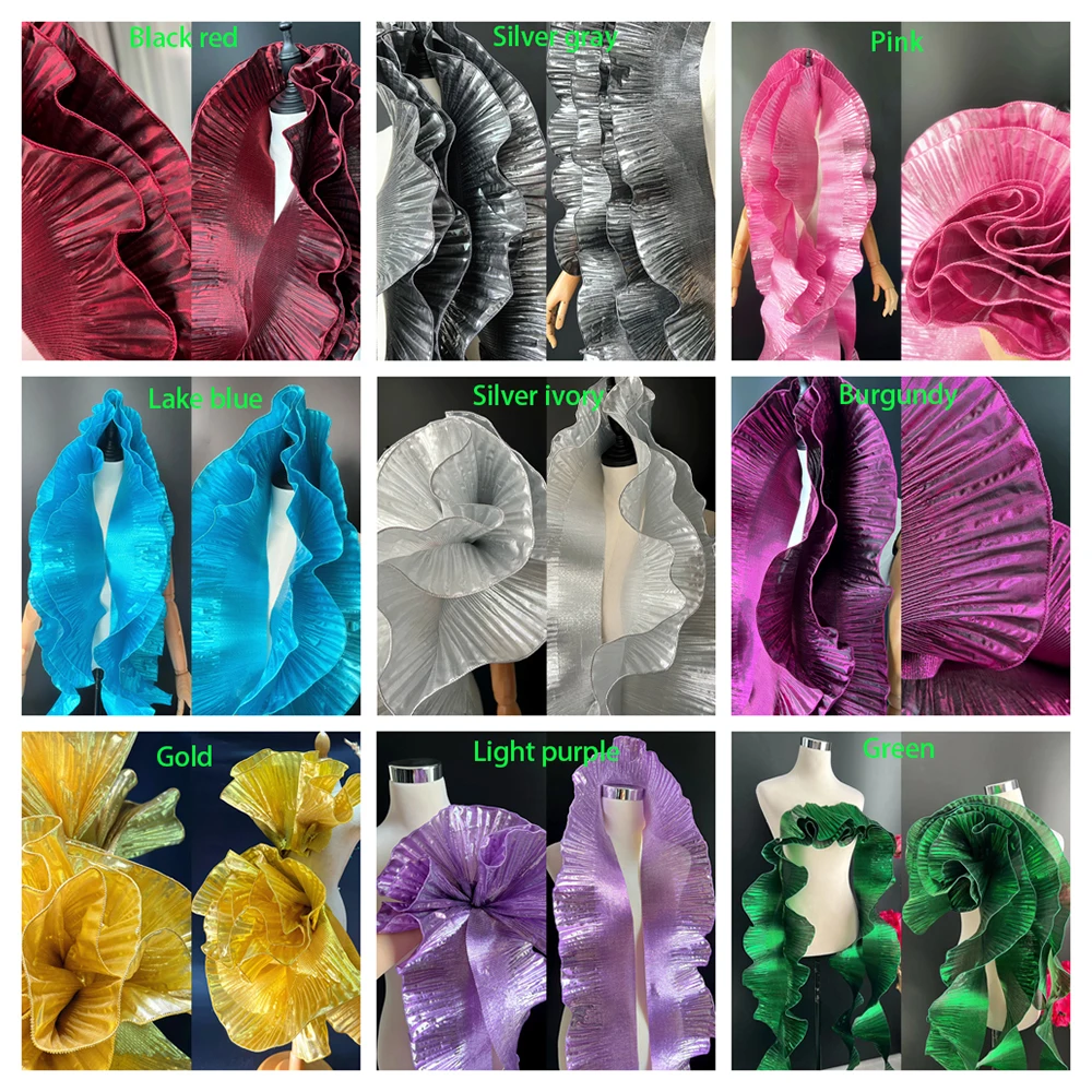 Pleat Lace Trim 3 meters Stiff Ruffled Trims Crumple Pleated Fabric Ribbon Cuff Collar Dress Sewing Materials M38F17