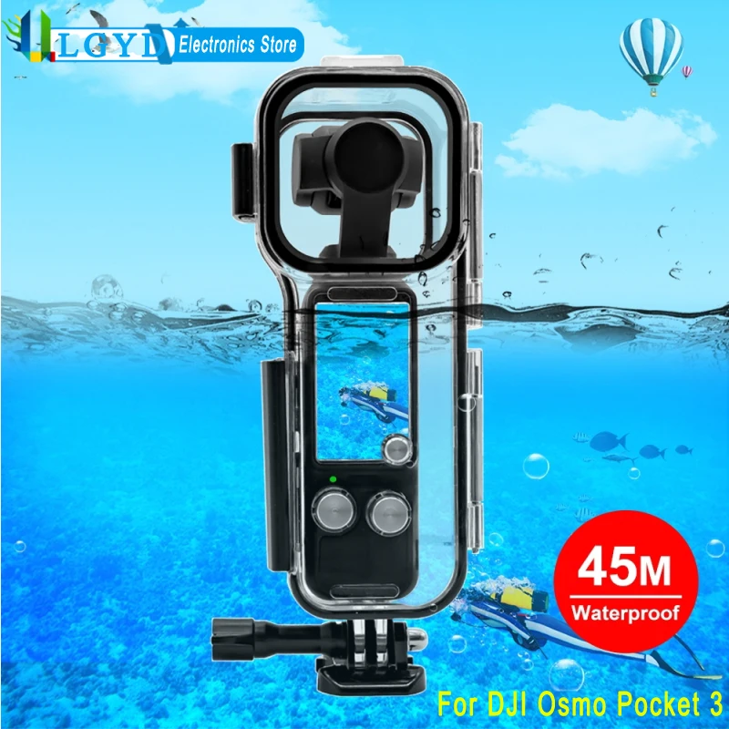 

PULUZ 45m Depth Underwater Waterproof Housing Case For DJI Osmo Pocket 3 Sport Camera Transparent Diving Shell Cover Accessories