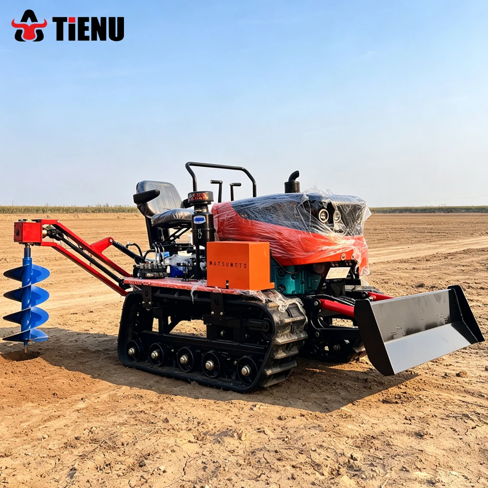 Water And Land Tracked Tractor With Double Hydraulic Cylinders Thickened Widened And Heightened Anti Slip Tracks