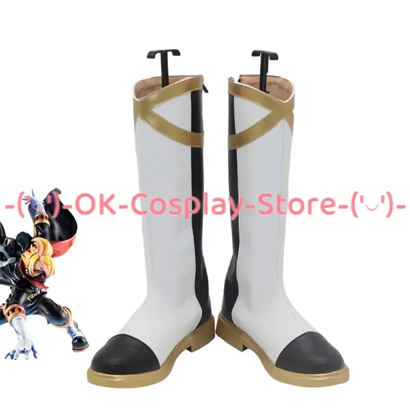 [Customized Size] Germa 66 Vinsmoke Sanji Cosplay Shoes Anime Roleplay Costume Props Halloween Carnival Party Boots PU Leather