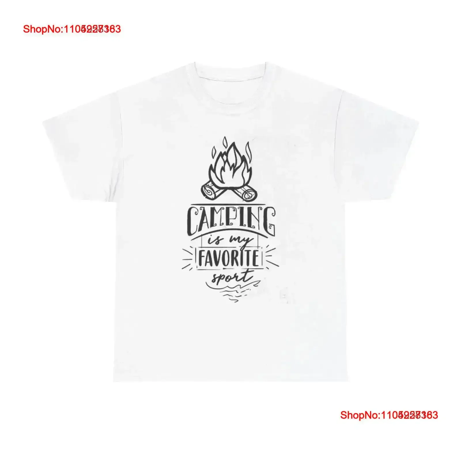 

Camping Is My Favorite Sport Funny T Shirt Outdoors Hiking Heavy Cotton vintage Washed Stretched Casual graphic Slightly