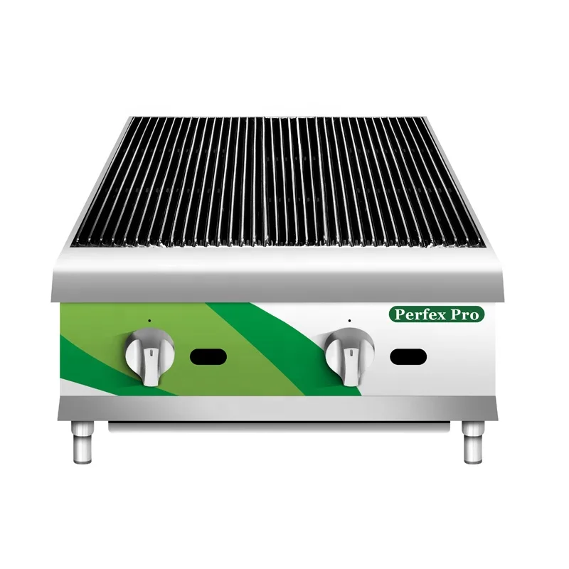 Gas Bbq Grills Heavy Duty Wholesale Price Restaurant Equipment Stainless Steel Gas Lava Rock Grill